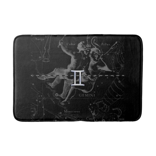 Chromieren Sie wie Zwillings-Tierkreis-Symbol auf Badematte (Vorderseite)
