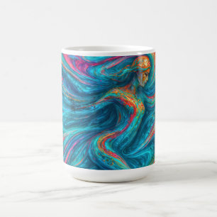 "Chromisca" - Fluid Enchantress Portrait Kaffeetasse