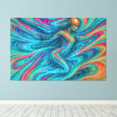 "Chromisca" - Fluid Enchantress Portrait Leinwanddruck (Insitu (Holzboden))