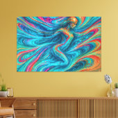 "Chromisca" - Fluid Enchantress Portrait Leinwanddruck (Insitu (Wohnzimmer))