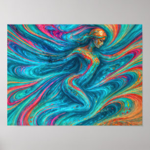 "Chromisca" - Fluid Enchantress Portrait Poster