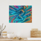 "Chromisca" - Fluid Enchantress Portrait Poster (Küche)
