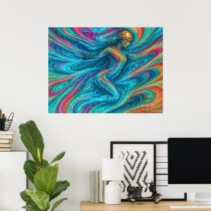 "Chromisca" - Fluid Enchantress Portrait Poster