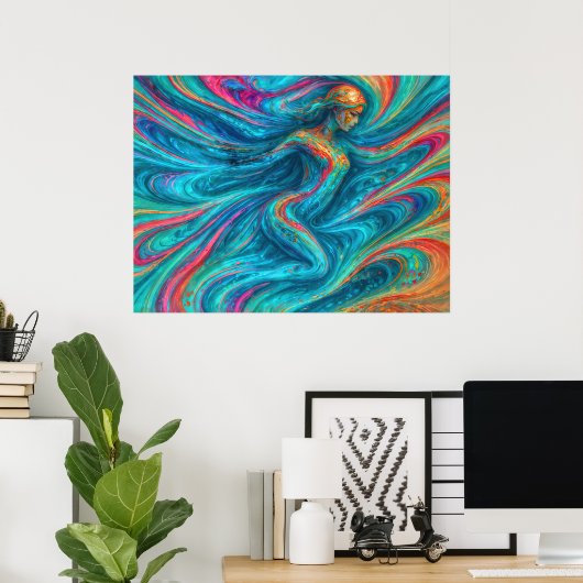 "Chromisca" - Fluid Enchantress Portrait Poster (Heimbüro)