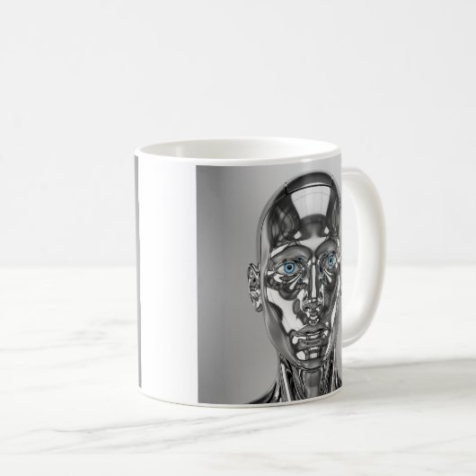 Chrommetallroboter Kaffeetasse (VorderseiteRechts)
