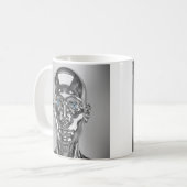 Chrommetallroboter Kaffeetasse (Vorderseite Links)