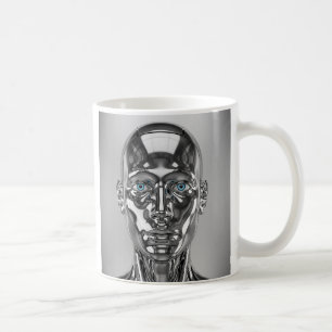 Chrommetallroboter Kaffeetasse