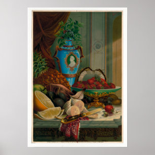 Chromolithographien Stillleben druckt 1910 Poster