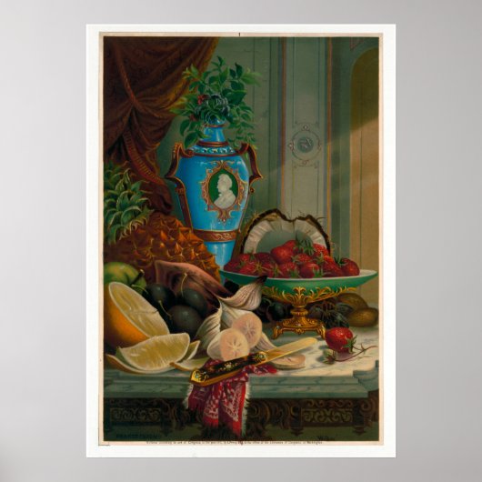 Chromolithographien Stillleben druckt 1910 Poster (Vorne)
