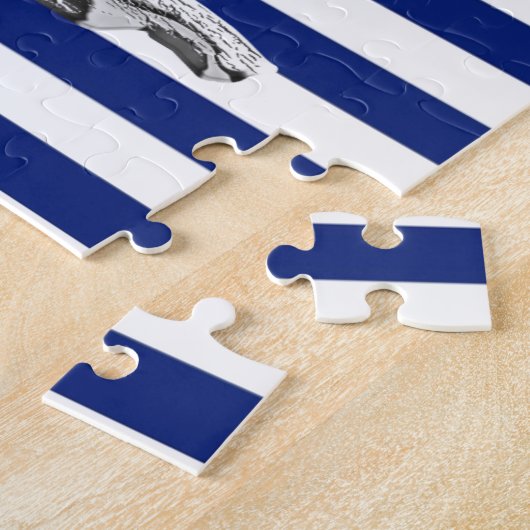 Chromsegeln auf nautischen Streifen Puzzle (Seite)