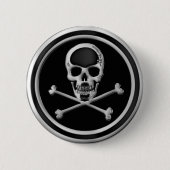 CHROMSKULL UND KREUZELN BUTTON (Vorderseite)