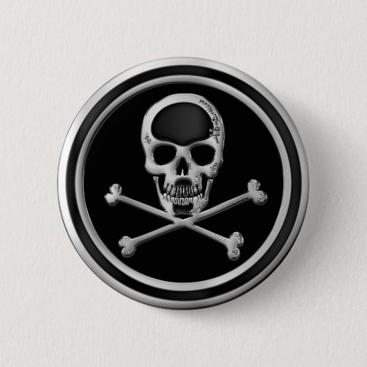CHROMSKULL UND KREUZELN BUTTON (Vorderseite)