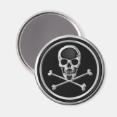 CHROMSKULL UND KREUZELN MAGNET (Vorderseite/Rückseite)