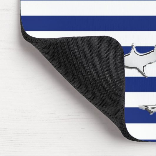 Chromtaucher und Haifische Silhouetten auf Streife Mousepad (Ecke)