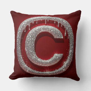 Chromtropf Glitter Buchstabe C Monogramm Kissen