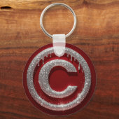 Chromtropf Glitter Buchstabe C Monogramm Schlüsselanhänger (Vorderseite)