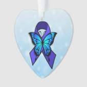 Chronic Fatigue Ribbon and Butterfly Weihnachten Ornament (Vorderseite)