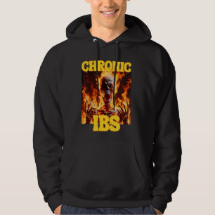 Chronic IBS Funny Cringe Hard Skelett Meme Flames Hoodie