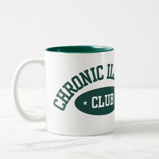 Chronic Illness Club Mug, Cute Gift for Spoonies Zweifarbige Tasse (Links)