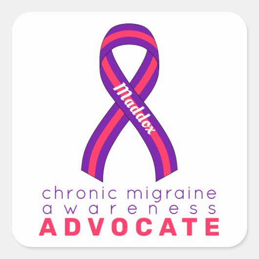 Chronic Migraine Advocate White Square Sticker (Vorderseite)