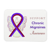 Chronic Migräne Awareness Ribbon Angel Magnete (Horizontal)