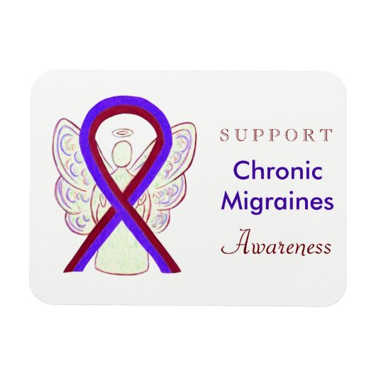 Chronic Migräne Awareness Ribbon Angel Magnete (Horizontal)