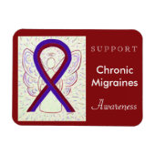 Chronic Migräne Awareness Ribbon Angel Magnete (Horizontal)