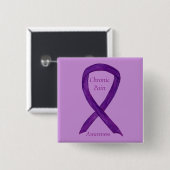 Chronic Pain Awareness Ribbon Custom Art Button (Vorne & Hinten)