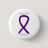 Chronic Pain Awareness Ribbon Custom Art Button (Vorderseite)