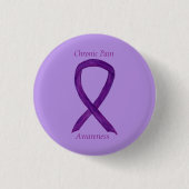 Chronic Pain Awareness Ribbon Custom Art Button (Vorderseite)