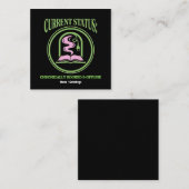 Chronically Booked & Offline Analog Reading Escape Quadratische Visitenkarte (Vorne/Hinten)