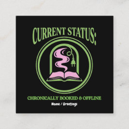 Chronically Booked & Offline Analog Reading Escape Quadratische Visitenkarte