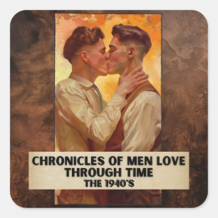 Chroniken der Liebe durch die Zeit der 1940er Jahr Quadratischer Aufkleber
