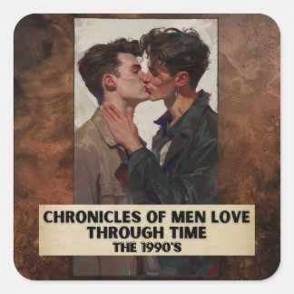 Chroniken der Liebe durch die Zeit der 1990er Jahr Quadratischer Aufkleber