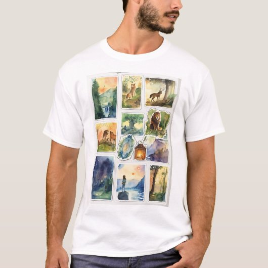 Chroniken von Narnia Aquarellkleben T-Shirt (Vorderseite)