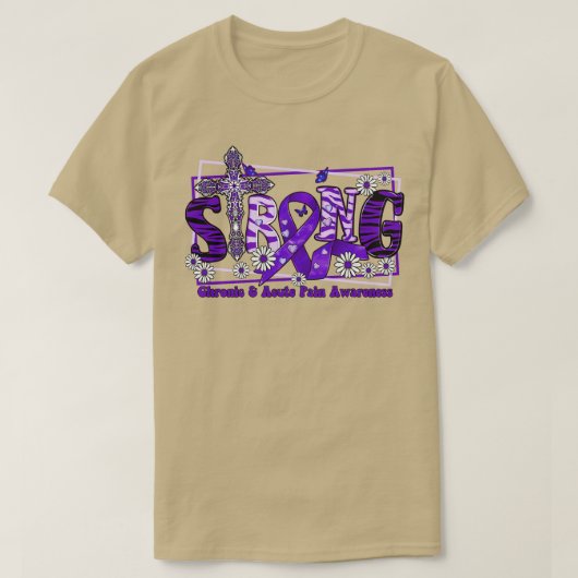 Chronisch akute Schmerzen Bewusstsein Kreuzung Ban T-Shirt (Design vorne)