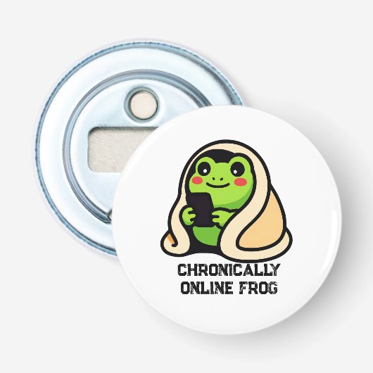 chronisch online Frosch Lustiges Meme Flaschenöffner (Vorderseite)