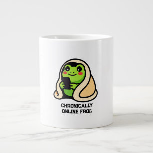 chronisch online Frosch Lustiges Meme Jumbo-Tasse