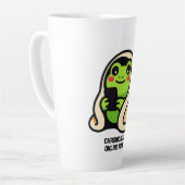 chronisch online Frosch Lustiges Meme Milchtasse (Linke Ecke)