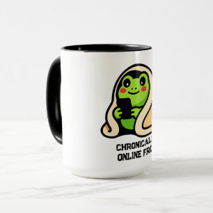 chronisch online Frosch Lustiges Meme Tasse