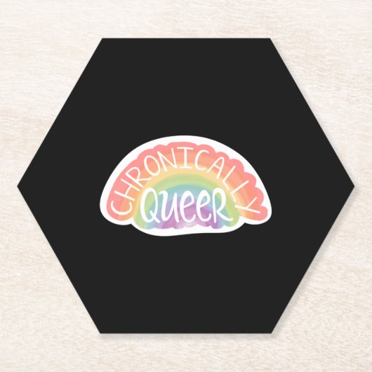 Chronisch Queer Aufkleber Untersetzer (Vorderseite)