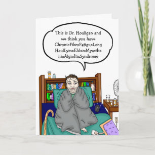 Chronische Krankheitsserie   Handgezogener Cartoon Karte