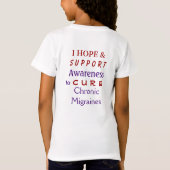 Chronische Migräne Bewusstseinsbildung Ribbon Ange T-Shirt (Rückseite)