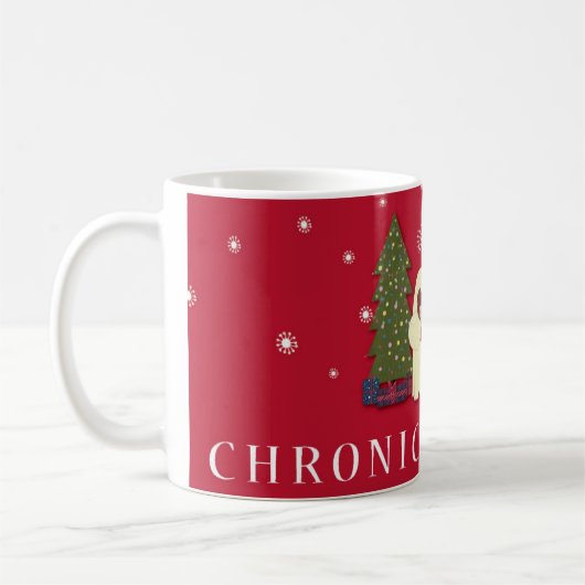 Chronische Weihnachtsfeier-Tasse Kaffeetasse (Links)