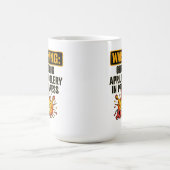 Chronischer Aprilscherz Lustige Warnung Kaffeetasse (Mittel)