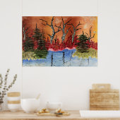 Chronischer Schaden "Arlington Pond" Org. Kunst Poster (Küche)