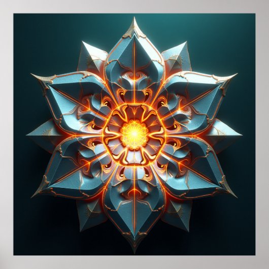 Chrono-Fractal Bloom: Ethereal Weave Poster (Vorne)