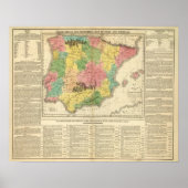 Chronologische Karte Spanien und Portugal Poster (Vorne)