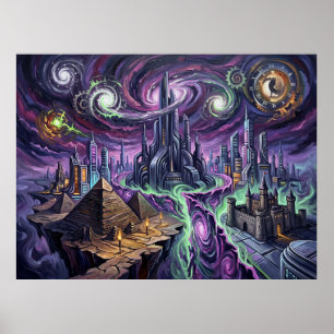Chronopolis Sternennacht Marvel Landschaft Poster