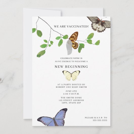 Chrysalis End of Social Distancing Wiedersehen Einladung (Vorderseite)